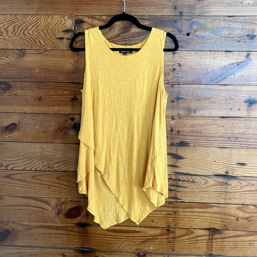 Melissa Paige Golden Yellow Sleeveless Tunic Top size Large